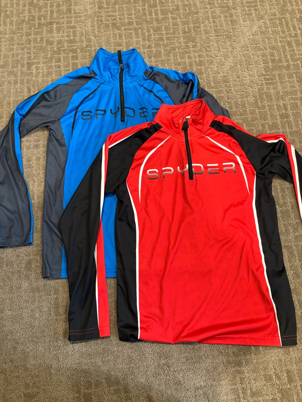 2 Spyder (Red & Blue) 1/4 Zip Tops